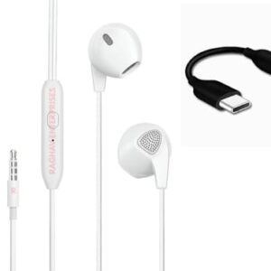 Earphones for Vivo iQOO, 7, Neo, iQOO Neo 3, iQOO U1, IQOO Z1, iQOO Z1x, NEX, NEX S, S1 Pro, S6, S7, T1 44W, Play Start/Stop Volume Control Switch Type c Splitter -BS