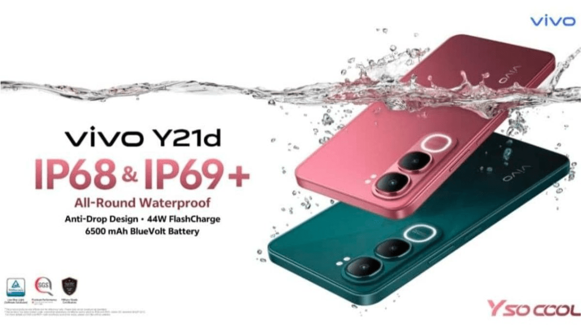 Vivo Y21d With 6500mAh Battery, 44W FlashCharge, and IP68/IP69+ Rating Set to Launch in Nigeria Starting at NGN 199,800