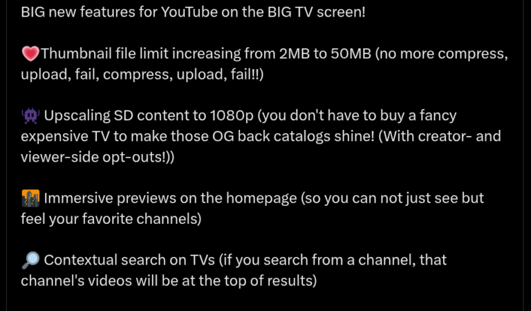 YouTube Rolls Out Five Powerful New Tools to Boost Creator Experience on Smart TVs