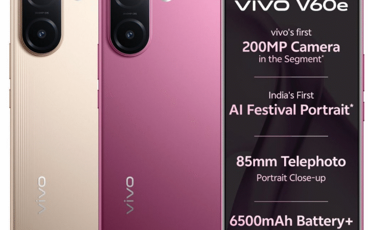 vivo V60e Launched in India with 200MP Camera, Dimensity 7360 Turbo, and 6500mAh Battery