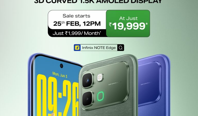 Infinix NOTE Edge launched in India with curved 1.5K AMOLED display, Dimensity 7100, and 6500mAh battery