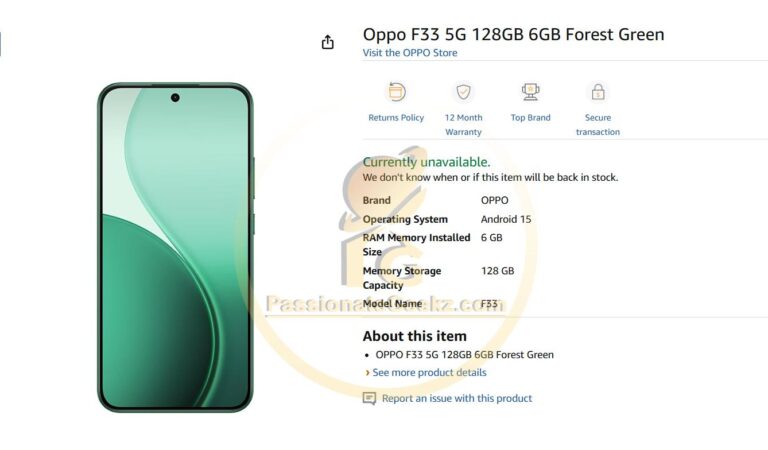 [Exclusive] Oppo F33 5G premature Amazon listing reveals color option and Front Design