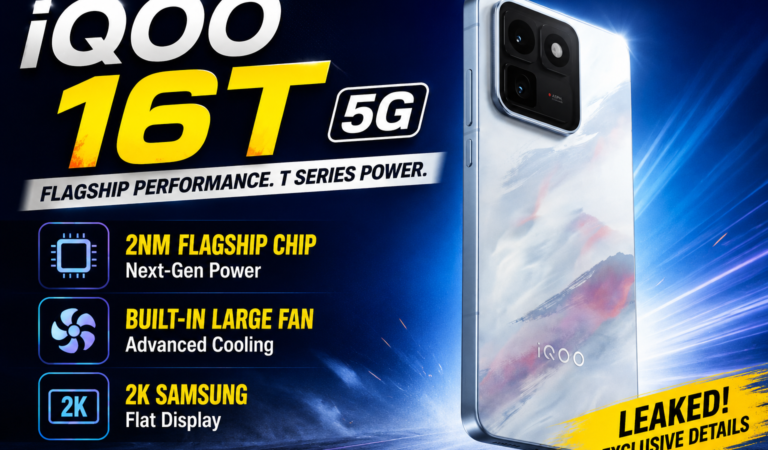 iQOO 16T 5G Leak Suggests 2nm Flagship Chip, Built-in Cooling Fan, and 2K Samsung Flat Display