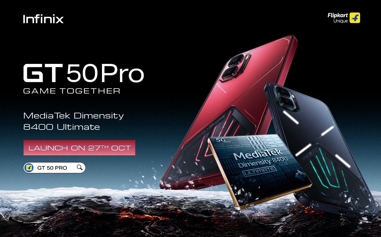 Infinix GT 50 Pro India Launch on October 27: Liquid Cooling and Gaming Triggers